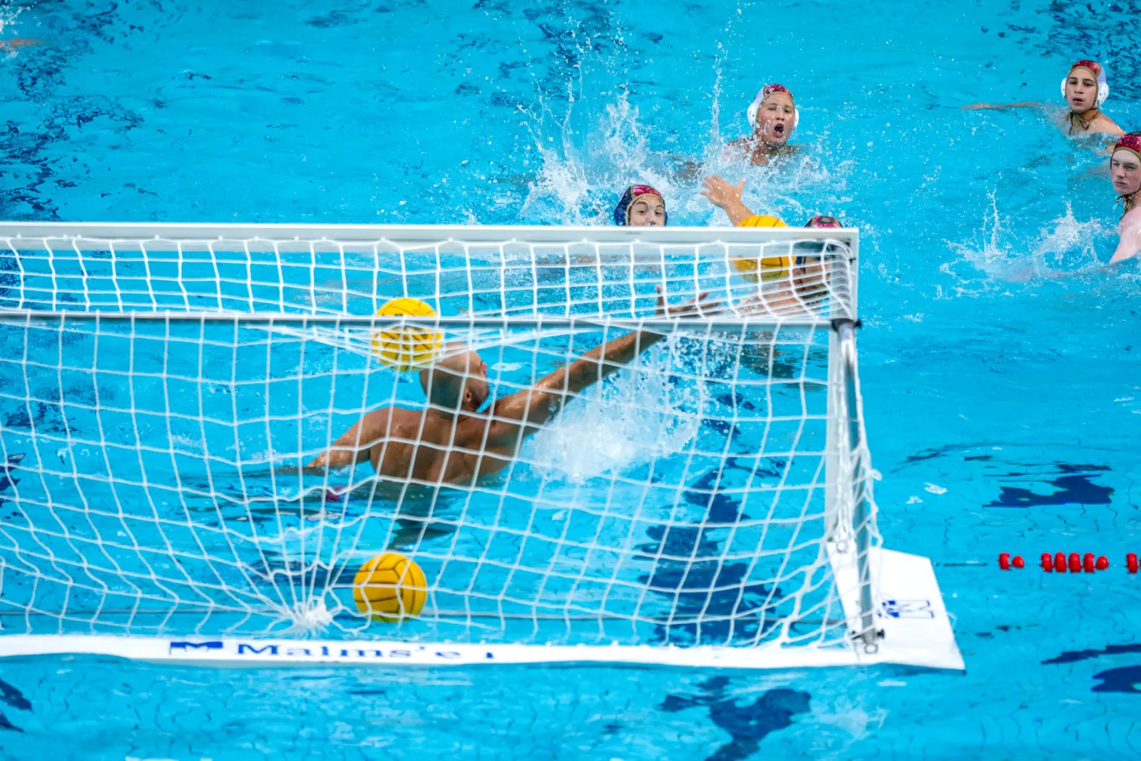 Ball hitting the back of the net