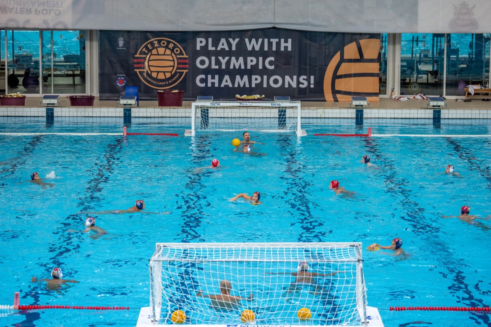 Tezoro Camp training at Pool Gruz under the Play With Olympic Champions banner